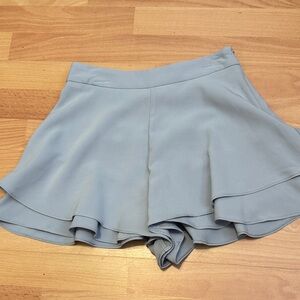 Zara Light Blue Layered Flounce Skort